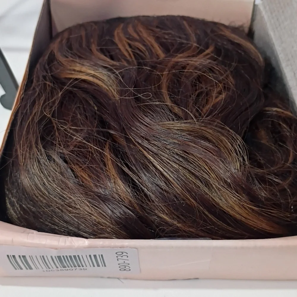 REECHO 4PCS 14” Wavy Clip-In Hair Extensions –‎ Dark Brown with Highlights - Picture 2 of 4